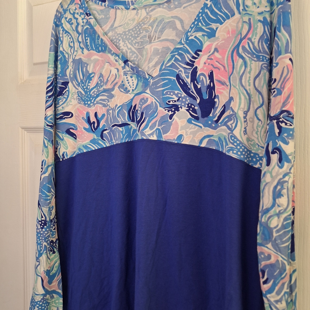 Blue and Multicolor Women's Top